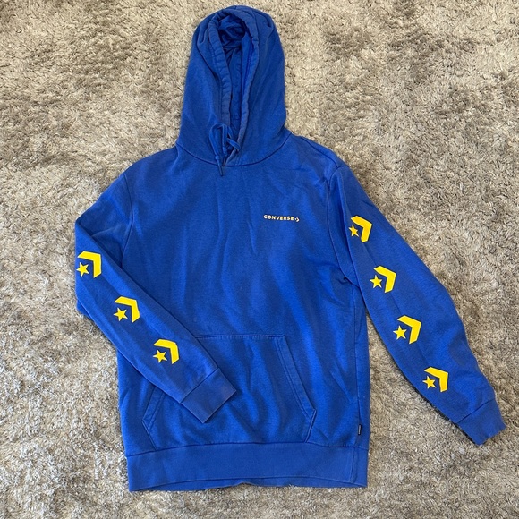 Converse Royal Blue Hoodie with Yellow Star Details - Picture 1 of 2